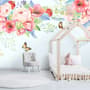 Pink Boho Vine Florals Wallpaper Mural