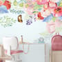 Pink Boho Vine Florals Wallpaper Mural