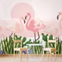 Fototapete Flamingo mit Kaktus