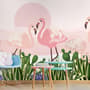 Fototapete Flamingo mit Kaktus
