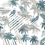 Papier peint panoramique vintage à motif de feuilles tropicales