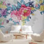 Watercolor Colorful Peony Flowers Wallpaper Mural