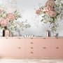 Vintage Pink Flowers Wallpaper Mural