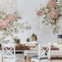 Vintage Pink Flowers Wallpaper Mural