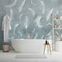 Vintage White Feather Pattern Wallpaper Mural
