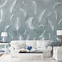 Vintage White Feather Pattern Wallpaper Mural