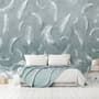 Vintage White Feather Pattern Wallpaper Mural