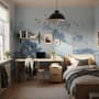 Misty Forest with Birds Wallpaper Mural
