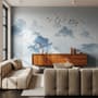 Misty Forest with Birds Wallpaper Mural