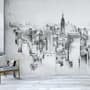 Monochrome Charcoal City Wallpaper Mural