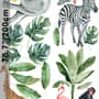 Kids Tropical Safari Animals Set Wall Decal Sticker