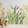 Watercolor Desert Floral and Cactus Wallpaper Mural