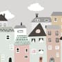 Papier peint panoramique de la petite maison scandinave des enfants