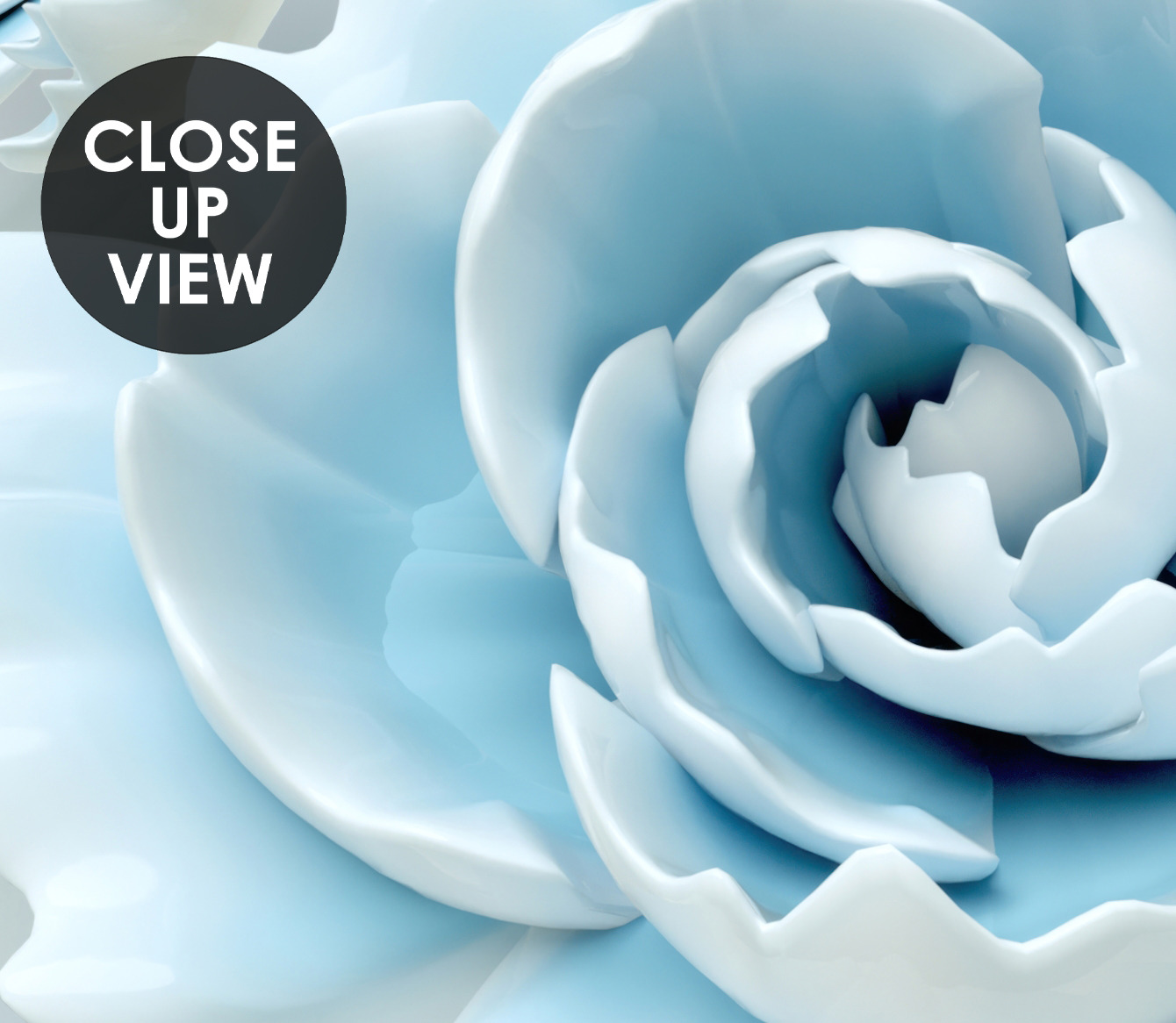 Europäischer Stil 3D Blau-Grün Floral Fototapete