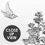 Monochrome Cactus Floral with Flamingo Drawing Wallpaper Mural