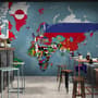 Papier peint drapeaux pays carte monde