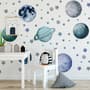 Watercolor Planets and Stars Wall Decal Sticker