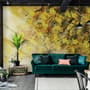 Watercolor Yellow Tree Landscape Wallpaper Mural