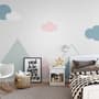 Blue Pink Mountains and Clouds Wallpaper Mural