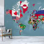 Papier peint drapeaux pays carte monde