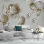 3D Embossed Look Rose Sculpture Wallpaper Mural