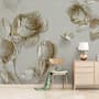 3D Embossed Look Rose Sculpture Wallpaper Mural