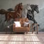 3D Embossed Look Horses Wallpaper Mural