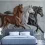 3D Embossed Look Horses Wallpaper Mural