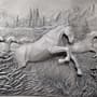 3D Embossed Look Cement Angel Horses Wallpaper Mural