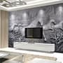 3D Embossed Look Cement Angel Horses Wallpaper Mural