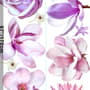3D Florales Pinkes Lilien-Orchideen-Rosen Wandtattoo