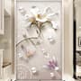 3D-Look Blumen mit Perlen Lux Blumen Fototapete