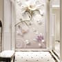 3D-Look Blumen mit Perlen Lux Blumen Fototapete