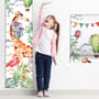 Tableau des tailles pour enfants avec animaux tropicaux Stickers muraux