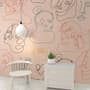 Abstract Pink Faces Wallpaper Mural