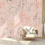 Abstract Pink Faces Wallpaper Mural