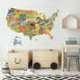 United States Map Wall Decal Sticker for Kids Room