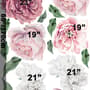 Aquarell Wandtattoo: Rosa und Weiße Pfingstrosenblumenstrauß mit Rosenknospe