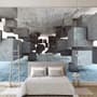 3D Look Abstract Geometric Corridor Wallpaper Mural