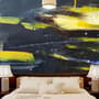 Oil Painting Black Yellow Splash Wallpaper Mural