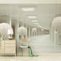 Abstract Corridor and Nordic Ball Wallpaper Mural