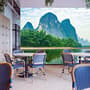 Forest Lake Landscape with Mountains Wallpaper Mural