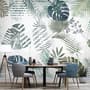 Papier peint panoramique rétro à motif de feuilles tropicales