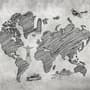 Monochrome World Map Wallpaper Mural