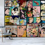 Comic Pop Art Faces Wallpaper Mural