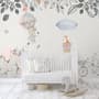 Papier peint bébé éléphant et montgolfières