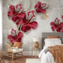 Crystal Red Floral Art Wallpaper Mural