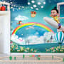 Cartoon Boo Monsters and Hot Air Balloon Wallpaper Mural