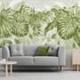 Watercolor Tropical Leaves Wallpaper Mural