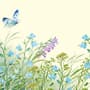 Papier peint panoramique jardin fleuri violet